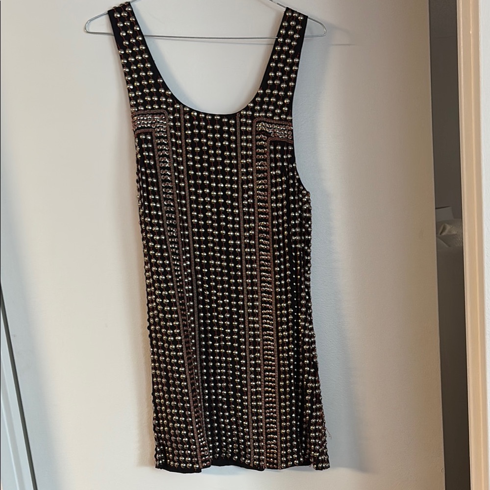 Free People Black and White Beaded Dress